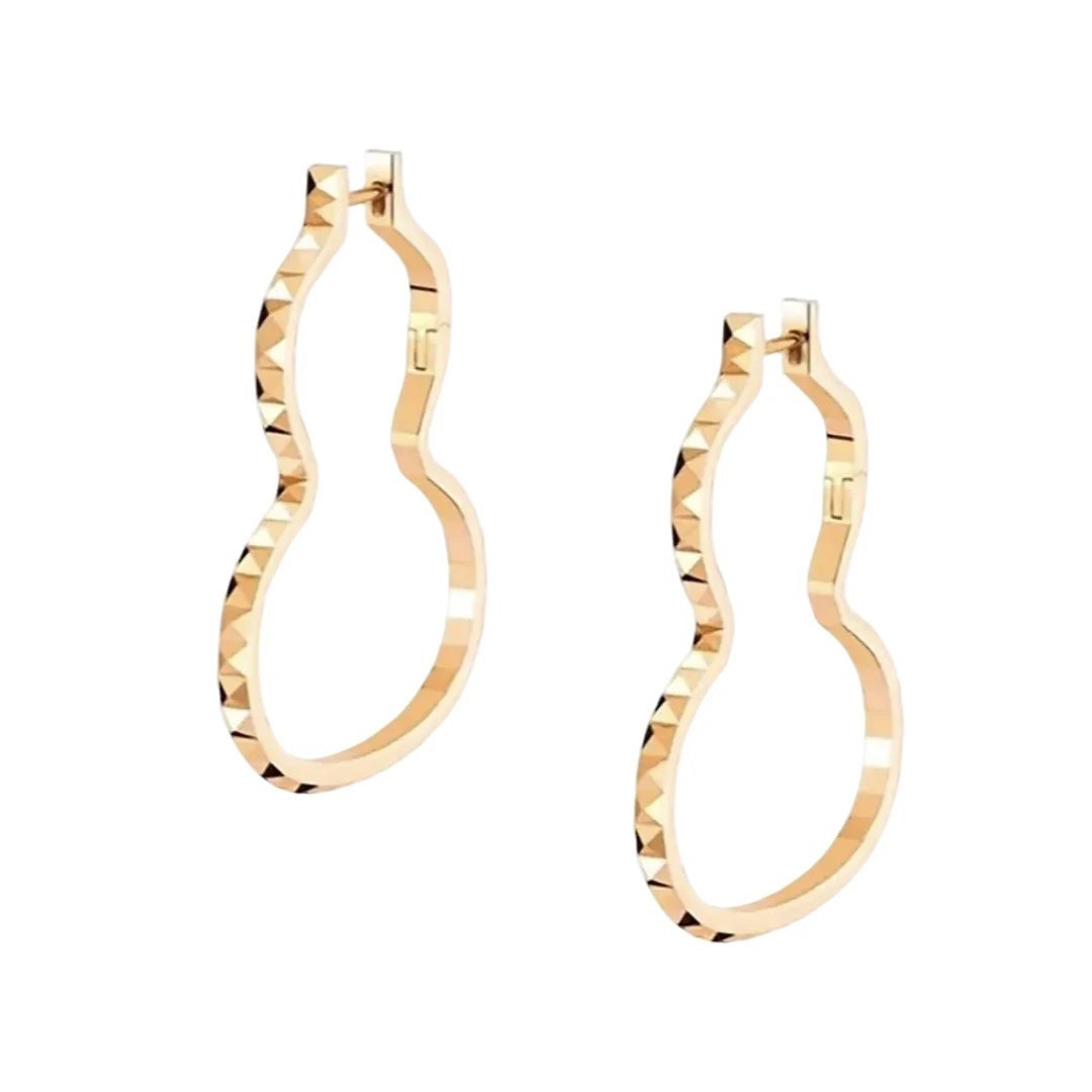 合金耳饰 925银针 镀K金 法式葫芦耳环 ZF-A996