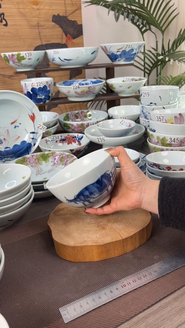 明舟微瑕手绘6寸小足面碗（随机图案单只装）