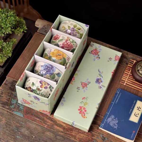 易清洗田园风大众碗家用瓷碗 颜色规格随机 FL