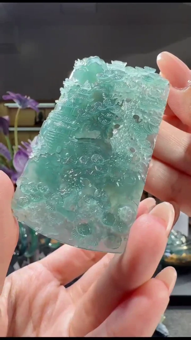 吊坠(不含链)未镶嵌翡翠山水牌（多样性发其一）