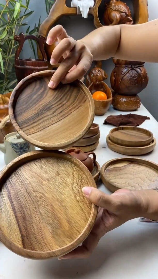 香樟木A5一大一小圆盘/尺寸