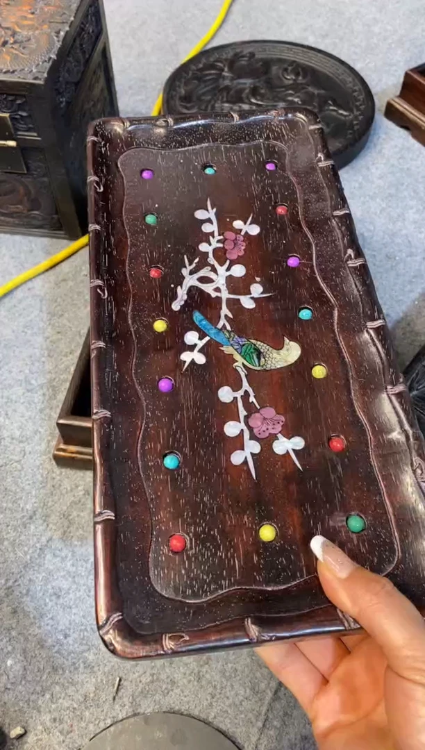 木紫檀拆件雕刻板以直播间实物为准微瑕老物件