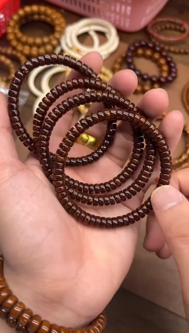 手串紫金鼠A885 鼠尖纯肉陈籽料4*7 高油密