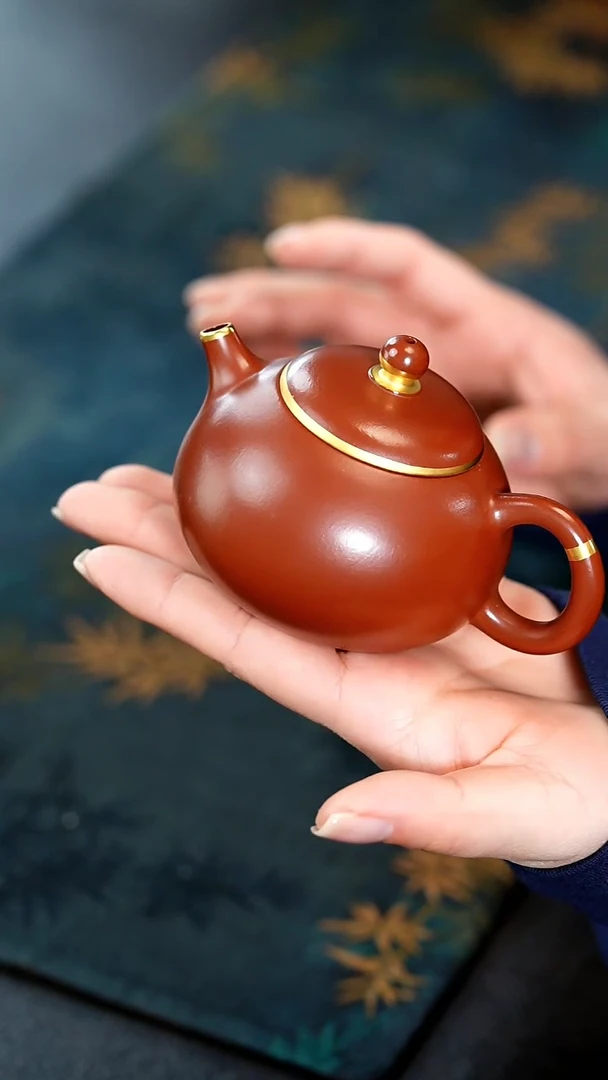 【闪购商品】紫砂茶壶37紫砂壶朱泥描金西施