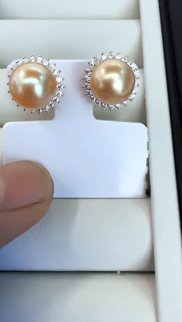 【闪购商品】海水珍珠耳饰银S925镶嵌耳钉