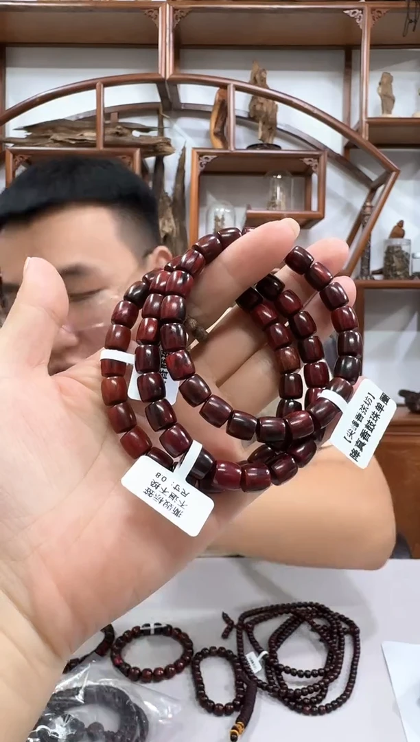 降真香手串/手链尖峰岭降真香0.8香胆鼓桶珠单圈 多样性发一