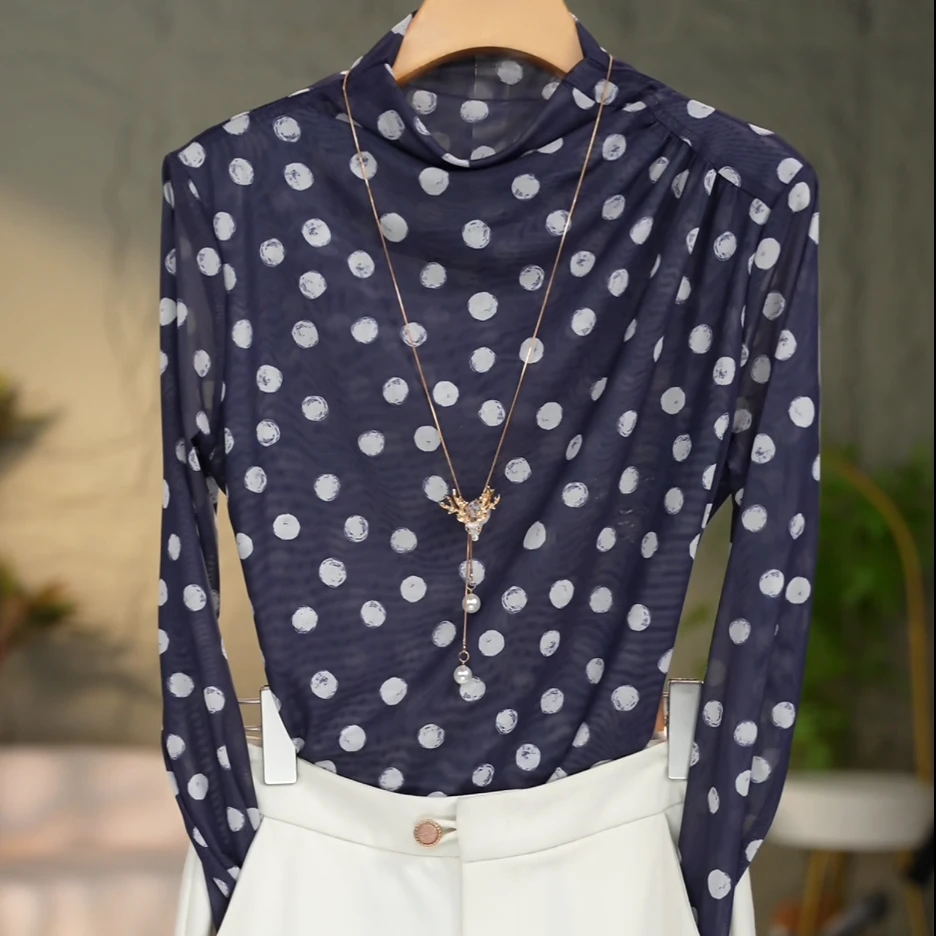 454#高贵上档次小衫2025新款潮流气质时尚显瘦网纱打底衫上衣