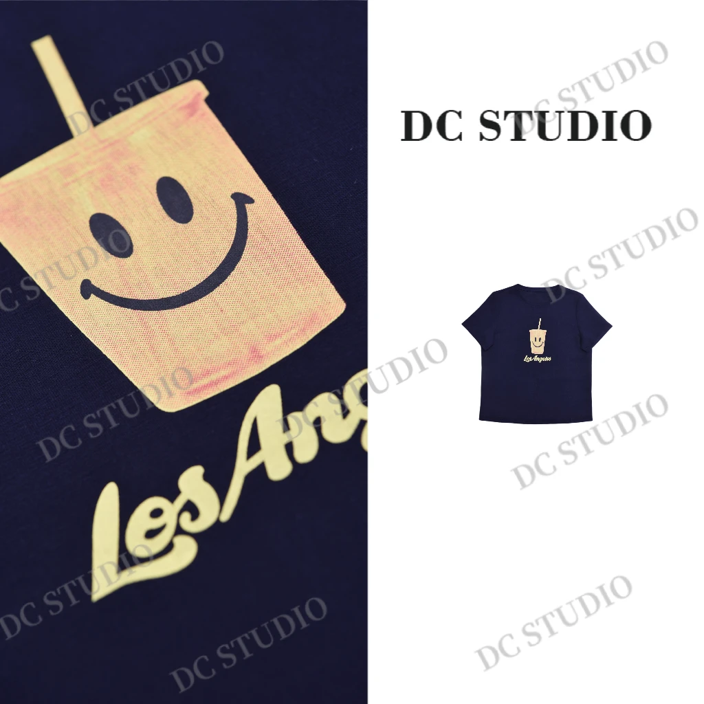 DC STUDIO【Happy Hour】2025早春新款清新简约小众ins显瘦圆领T恤