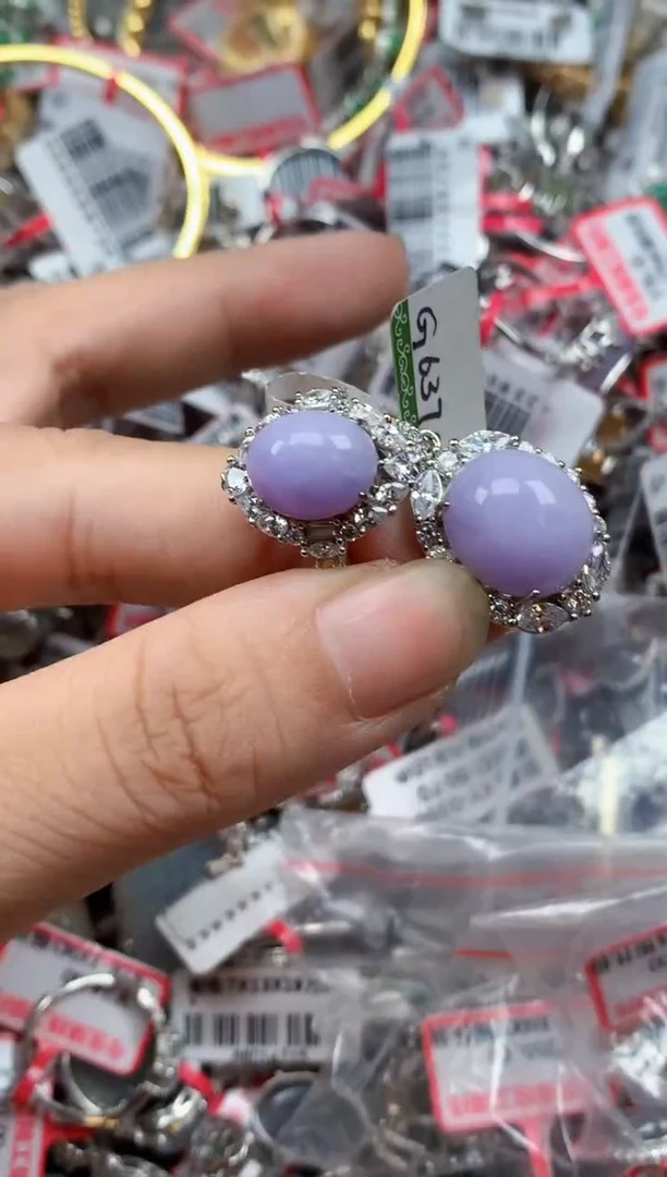 银S925镶嵌戒指翡翠天然A货缅甸翡翠