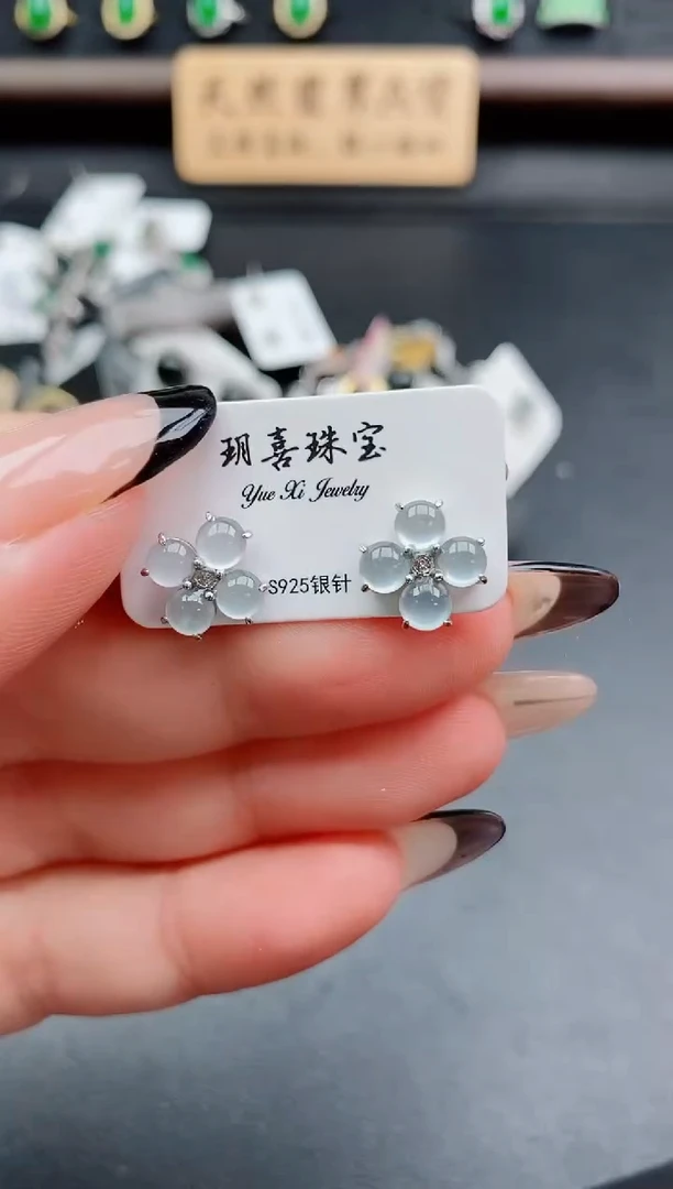 银S925镶嵌戒指翡翠1