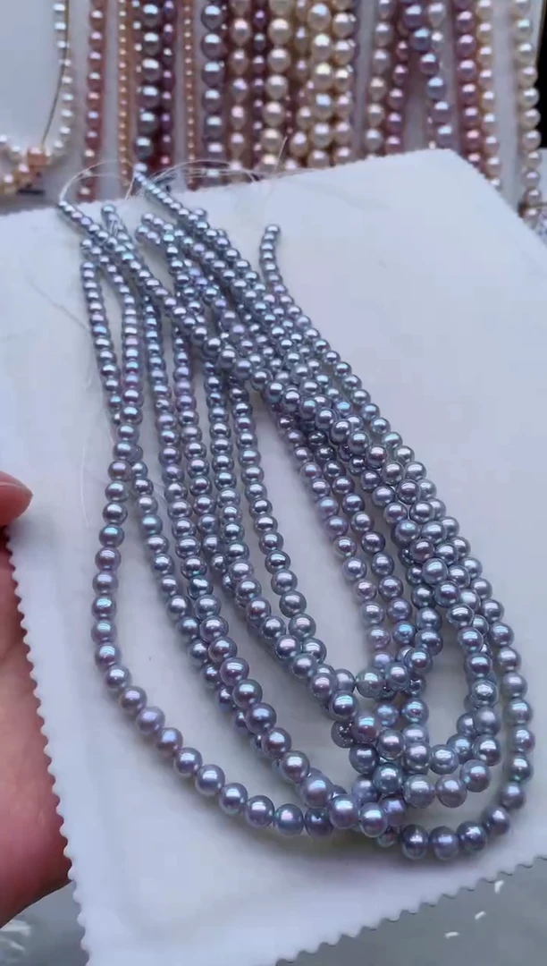 淡水珍珠银S925镶嵌项链多样性发其一，非无暇