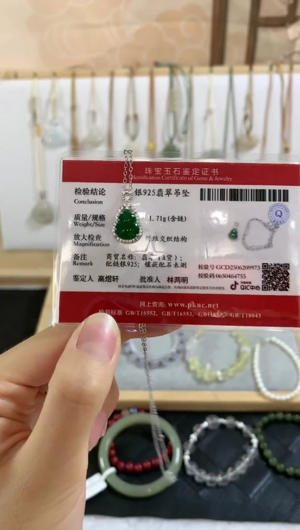 翡翠银S925镶嵌颈饰?****多葫芦4