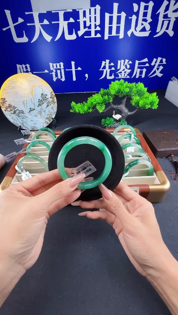 未镶嵌手镯石英质玉（非洲翠）圈口59