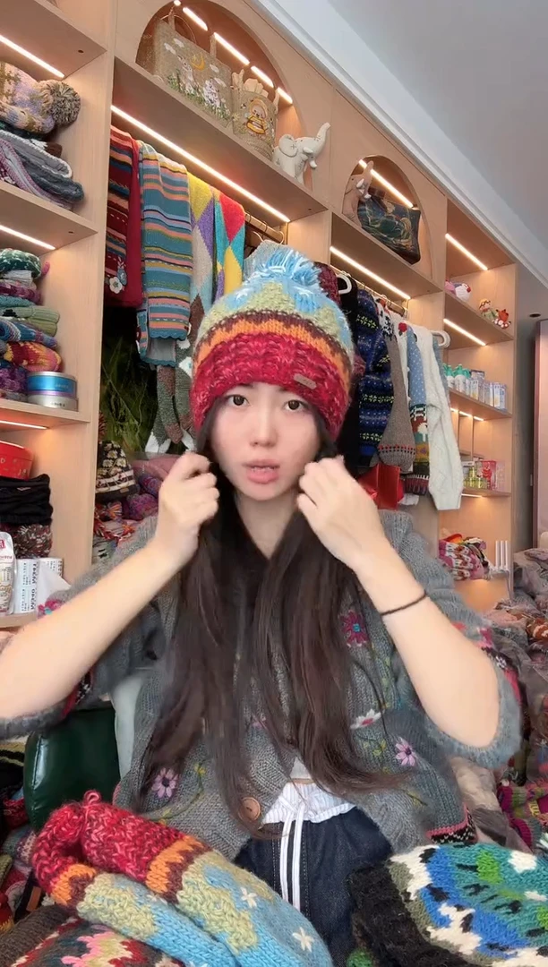 羊毛圣诞树单球帽