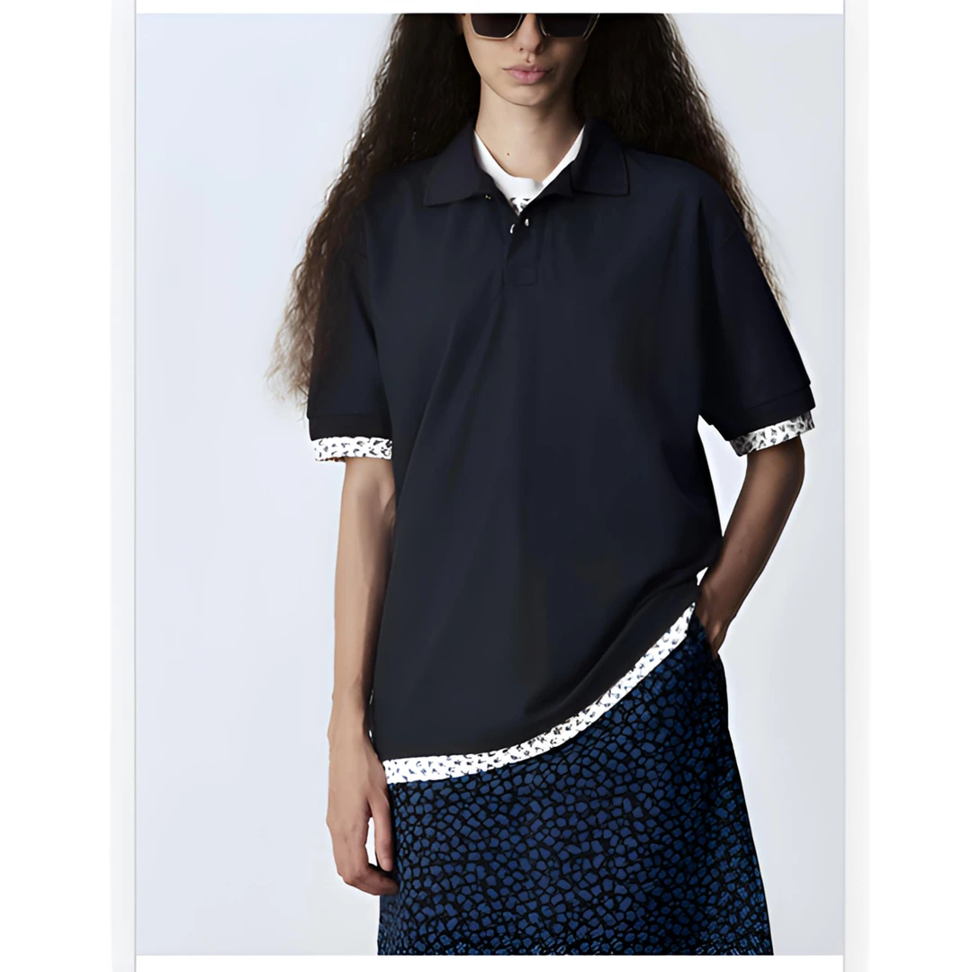 COEMES 25春夏 02611 时尚假两件polo衫百搭女士宽松上衣