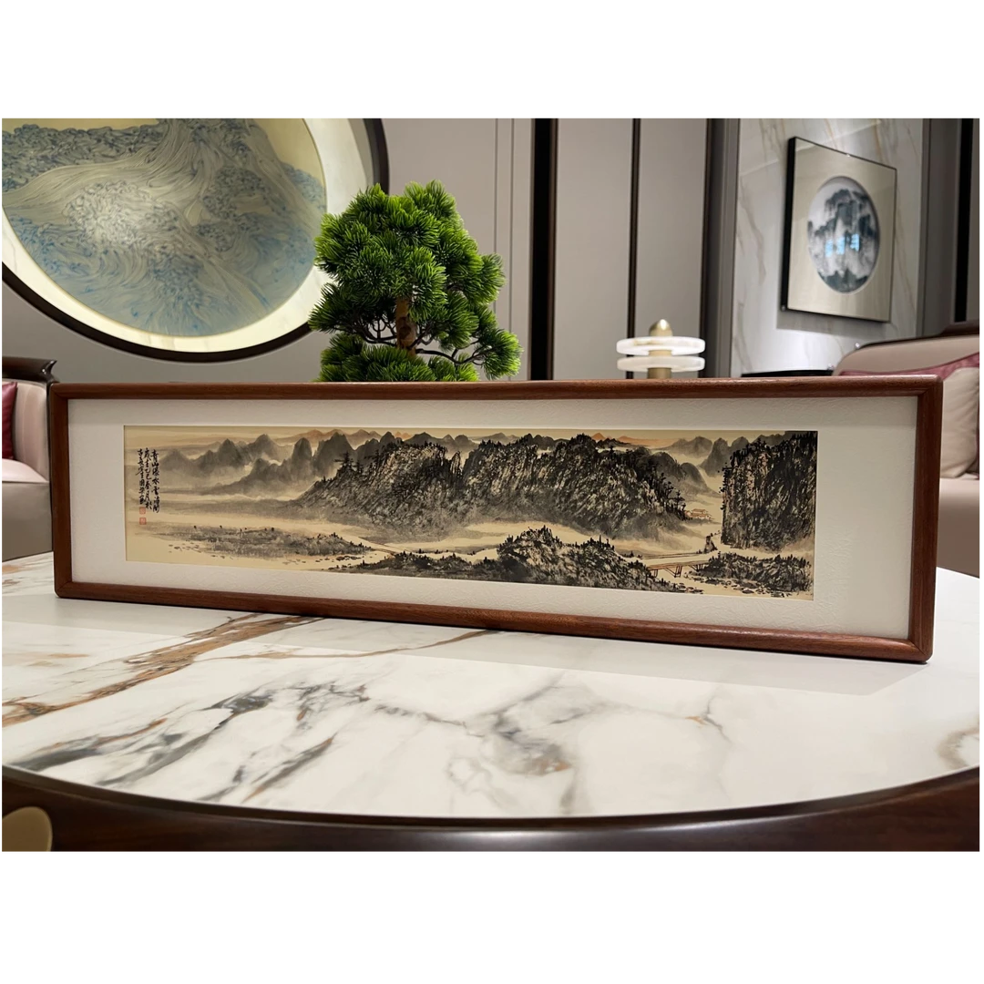 70*20《青山绿水云海间》水墨摆台