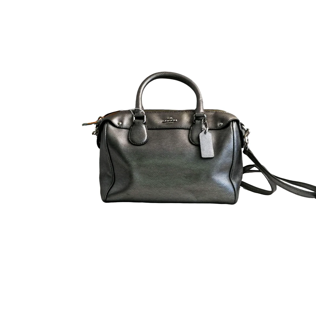 95新 COACH/蔻驰 coach 银色波士顿包  021608