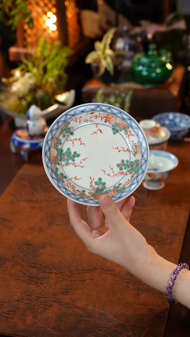 雨溪山房——红绿彩葫芦壶承手工茶器高档复古035
