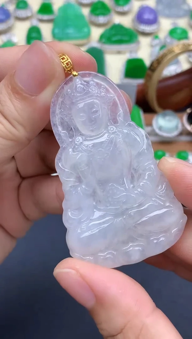 颈饰18K金镶嵌翡翠79-中国好珍宝