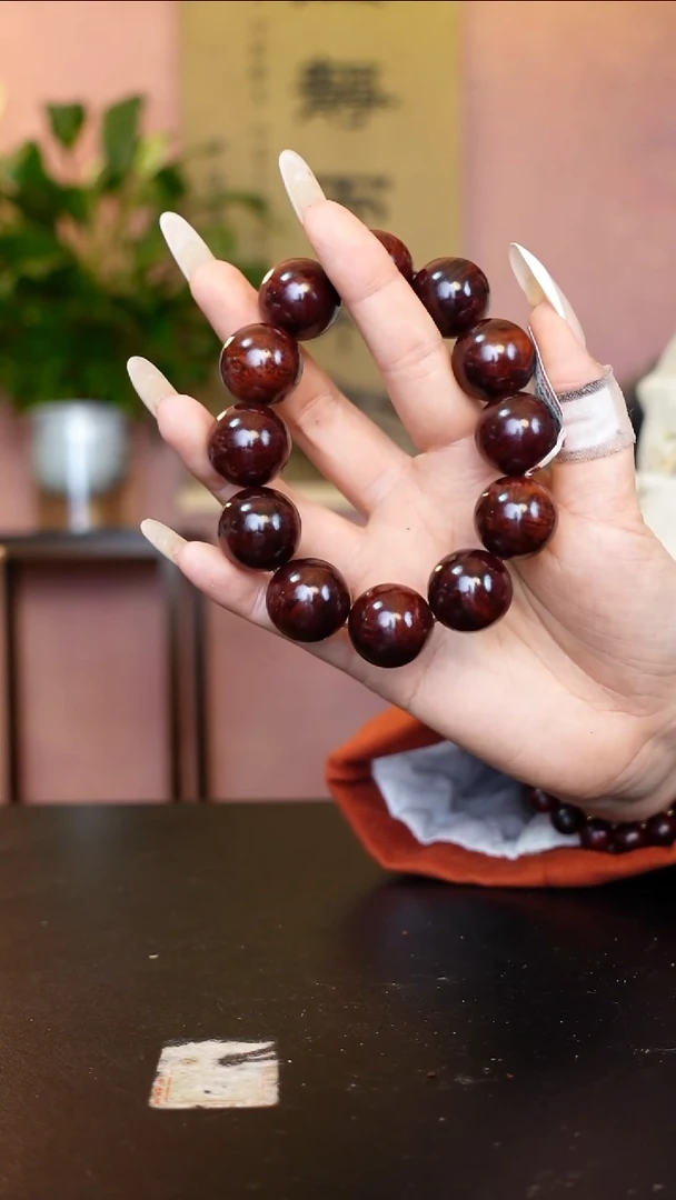 降真香手串/手链海南红降花梨公2.0高货黄油芝麻点单圈60克