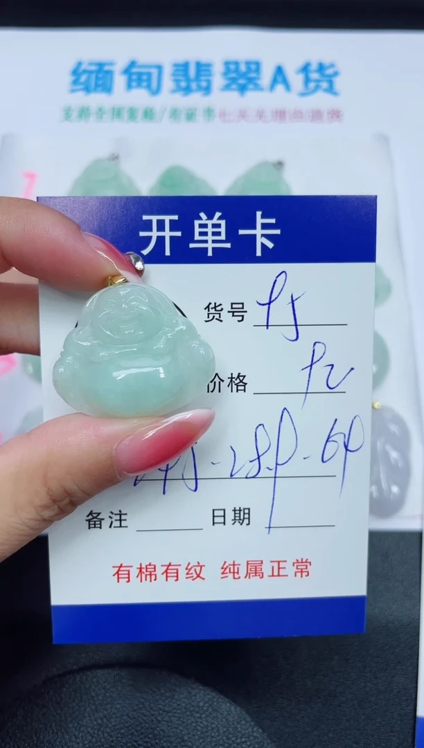 翡翠未镶嵌吊坠(赠链)95