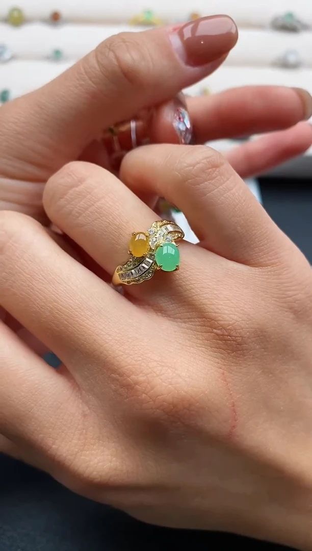 银S925镶嵌戒指翡翠88888888+5