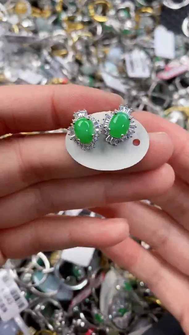 银S925镶嵌戒指翡翠222                   8