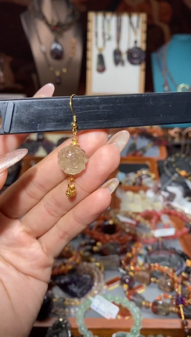 【闪购商品】水晶耳饰未镶嵌利比亚吞金兽单颗耳饰