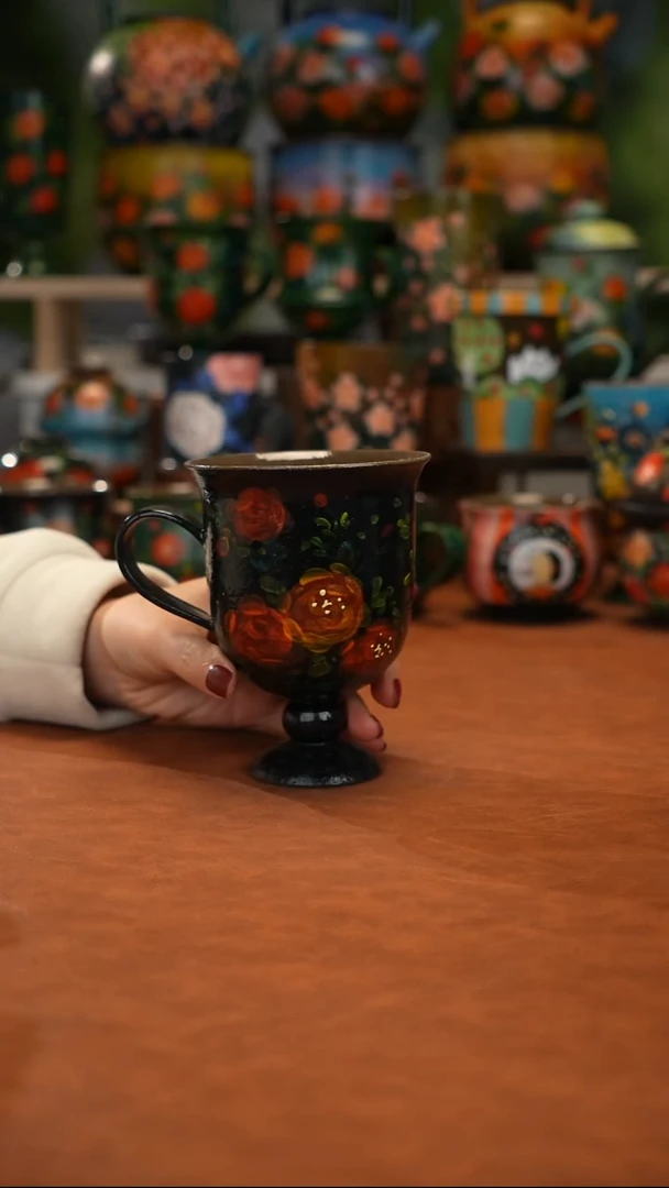 紫砂油画手绘釉下彩