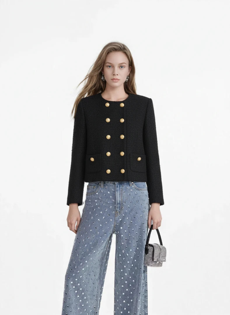 新款时尚气质小香风外套女款爆款法式轻奢高级感粗花呢秋季外套