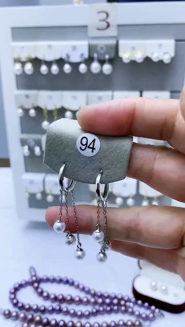 【闪购商品】淡水珍珠耳饰银S925镶嵌94