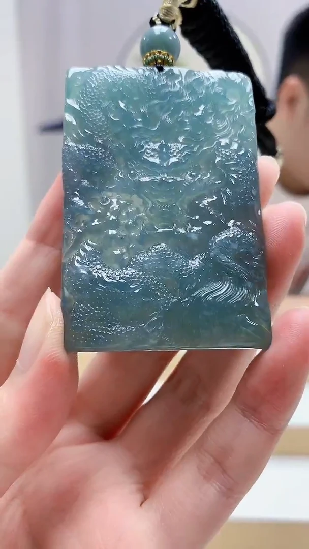 未镶嵌定制翡翠5028zm-毛货挂件龙牌141