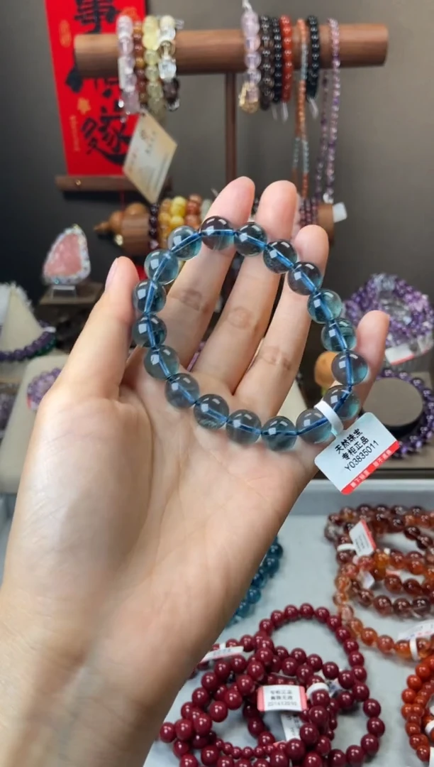 手串未镶嵌萤石11m蓝萤石