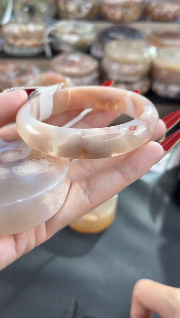 未镶嵌手镯石英质玉55（镯心赠品 不保证完美）