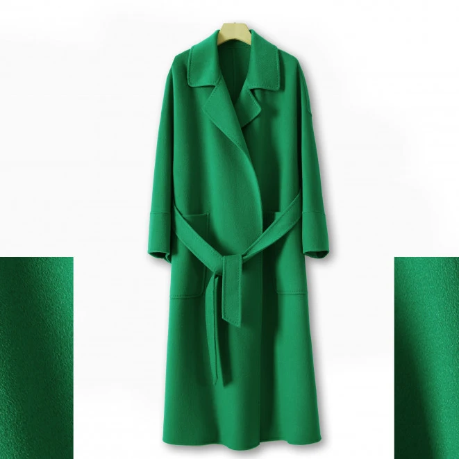 显瘦气质百搭时尚双面呢羊绒大衣  596