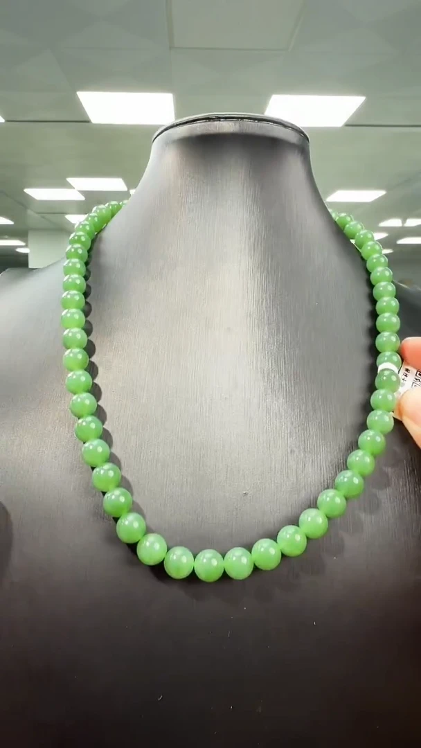 颈饰未镶嵌和田玉和田玉乌兰海8mm项链 多样性发一