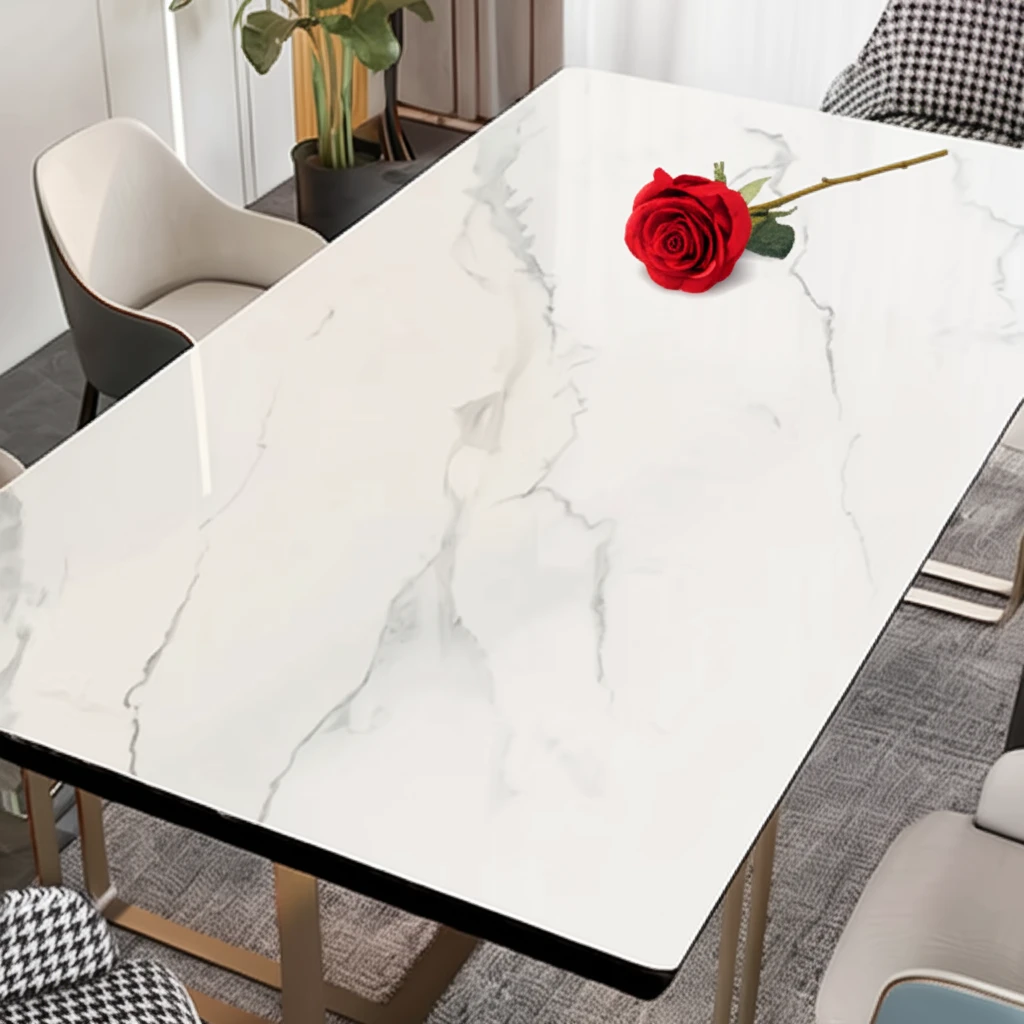 大理石纹岩板餐桌垫家用简约长方形免洗防水防油隔热耐脏茶几防烫