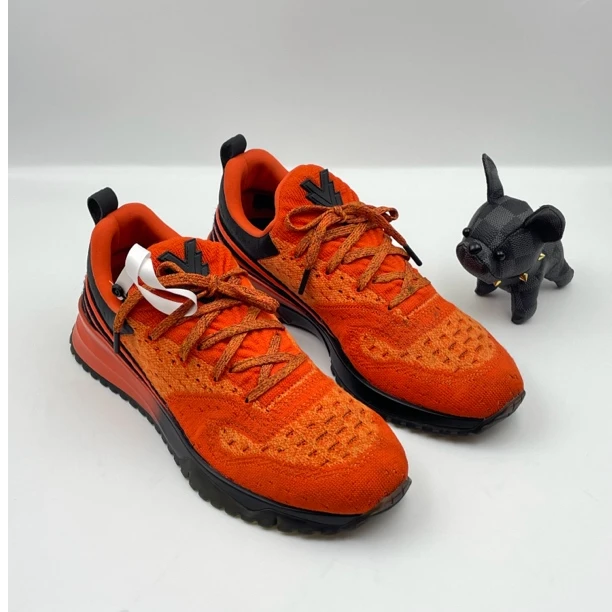 99新 LouisVuitton/路易威登 橙色针织休闲低帮运动鞋 40.5码