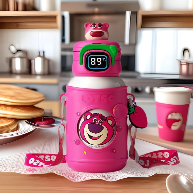 草莓熊保温杯可爱卡通儿童大容量吸管水杯2025智智能互动便携水杯