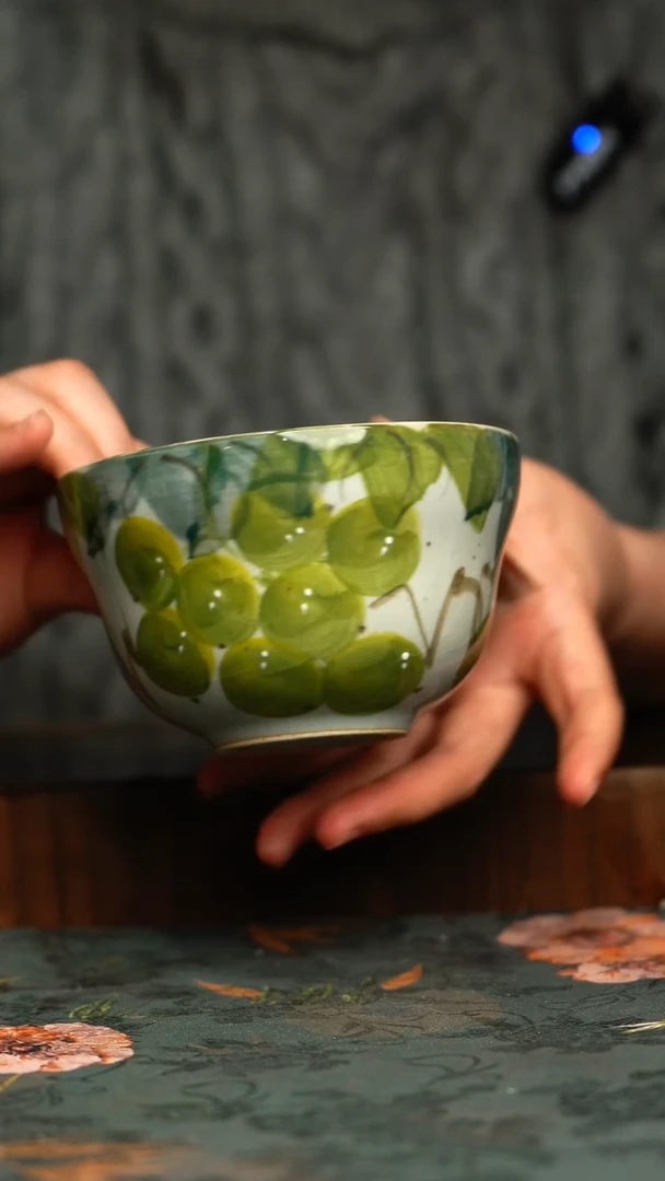 杯釉下彩手工手绘同款陶器