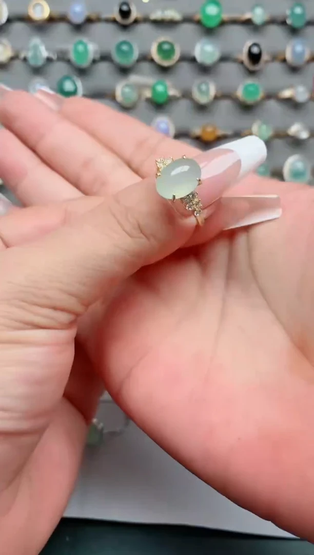 银S925镶嵌戒指翡翠.