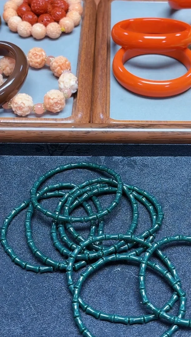 722号绿色竹节款手串