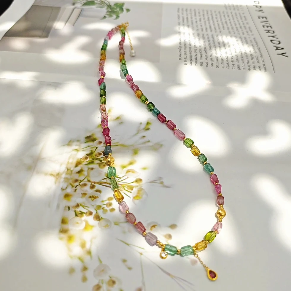 碧玺随型项链 18k金 2067 多样性发一件 52cm