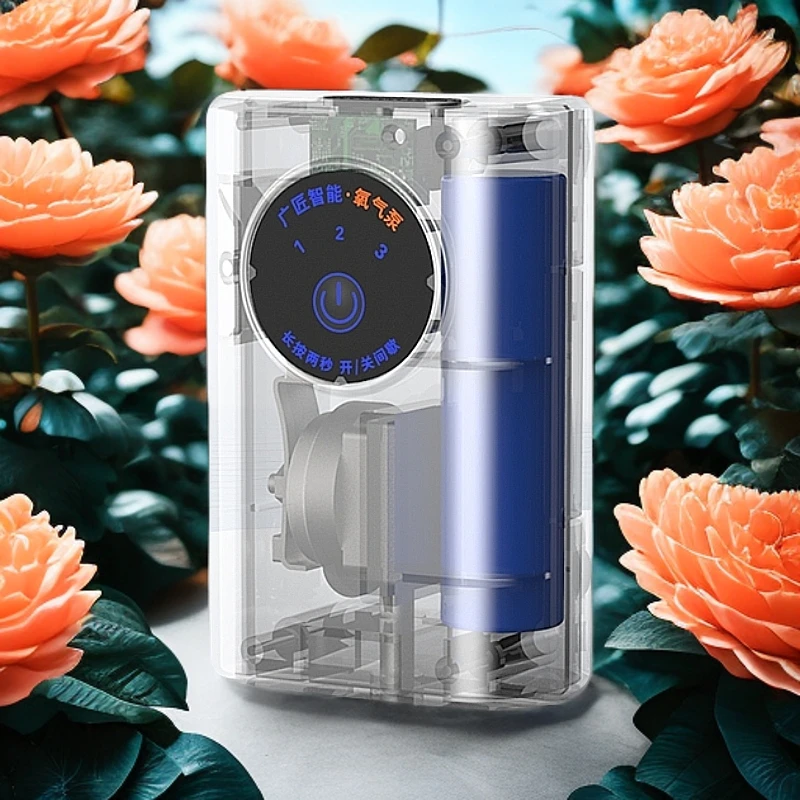 增氧泵充电两用户外钓鱼充氧机鱼缸家用小型打氧机透明冲氧泵气量