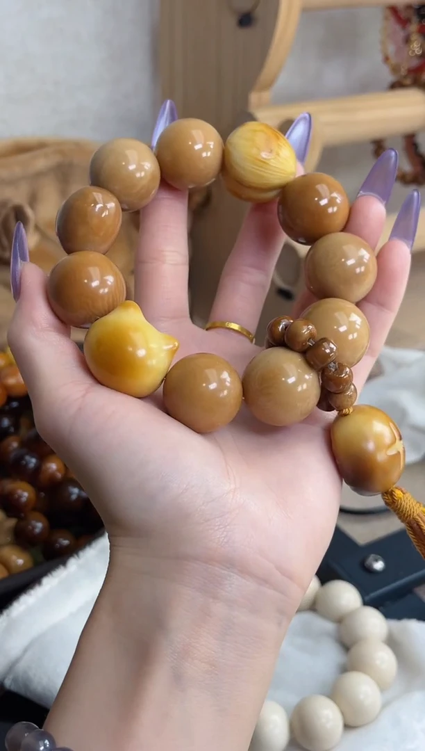 菩提根/象牙果手串象牙果圆珠22设计款瑕疵不补