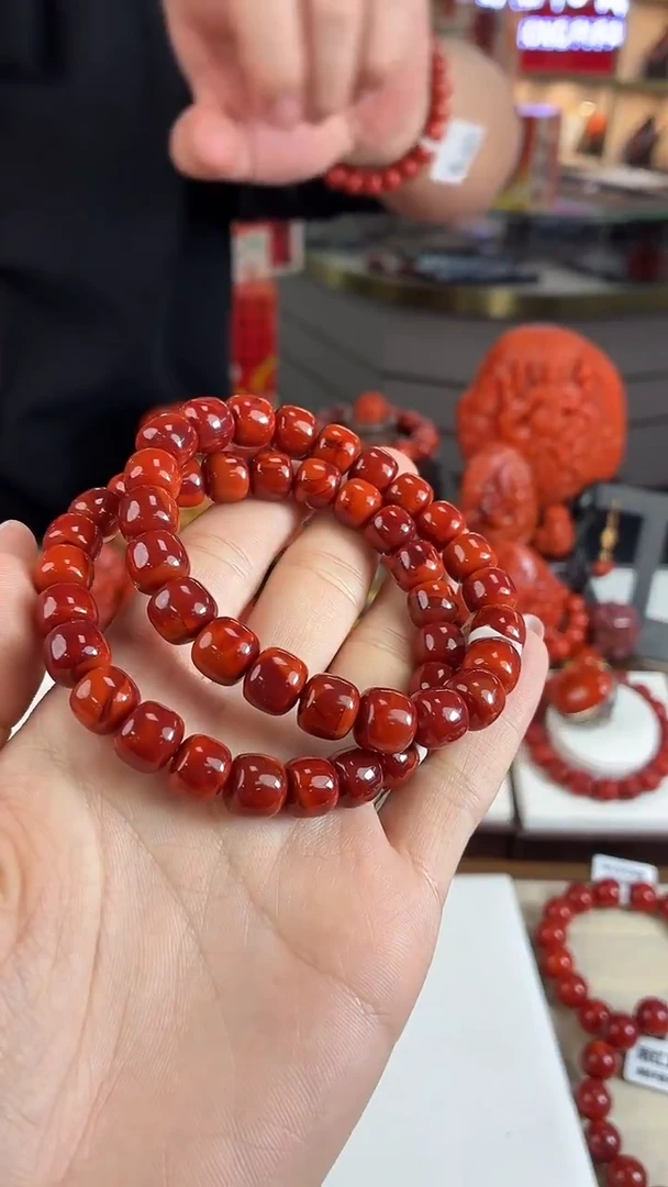 未镶嵌瓦西牛血老型手串9mm南红玛瑙（多样式发其一）