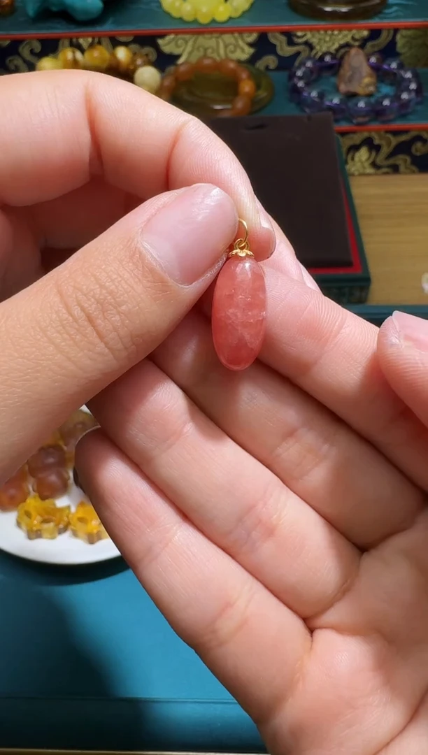 菱锰矿（红纹石）未镶嵌颈饰多样性发一件 297