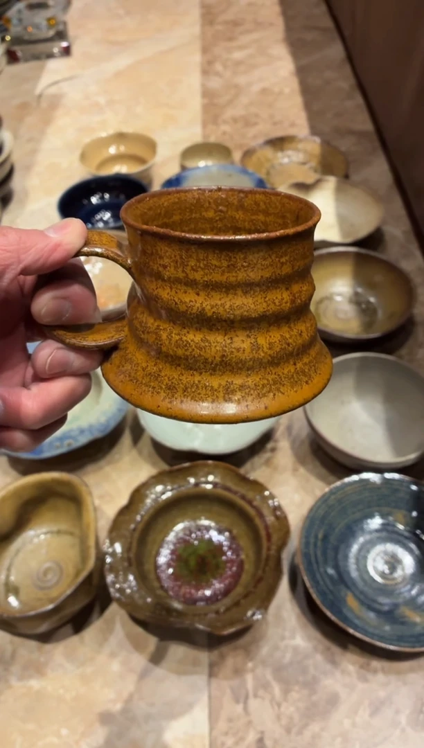 瓷片手工手作棕咖咖啡杯（福利款）