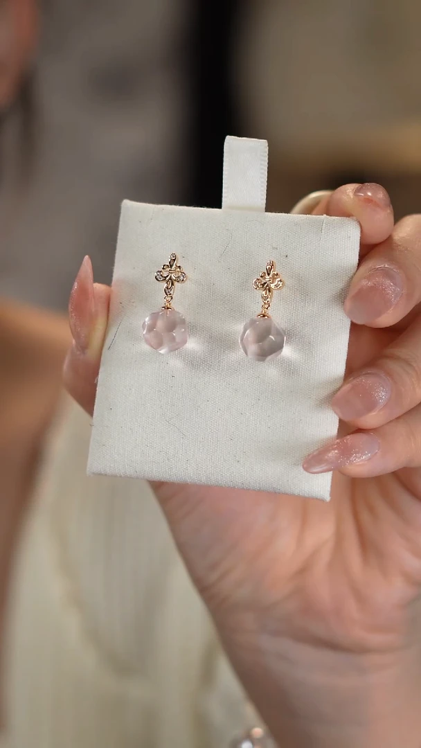 银S925镶嵌耳坠水晶耳坠