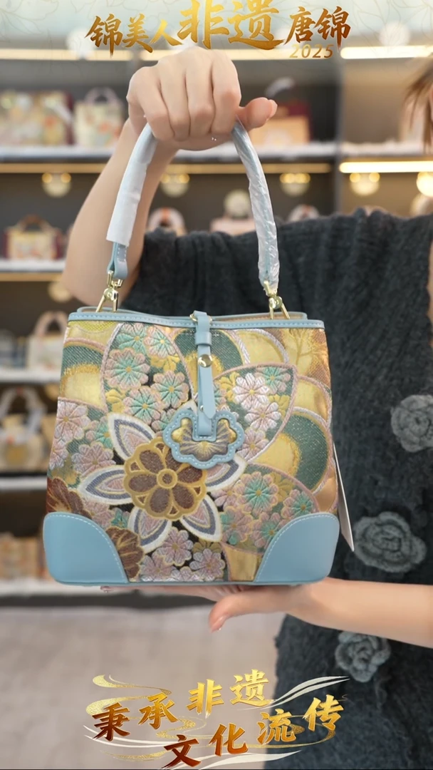 织绣36非遗唐锦流苏软包